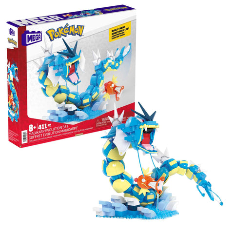 MEGA POKÉMON - LÉVIATOR COFFRET ÉVOLUTION MAGICARPE (411 PIÈCES)