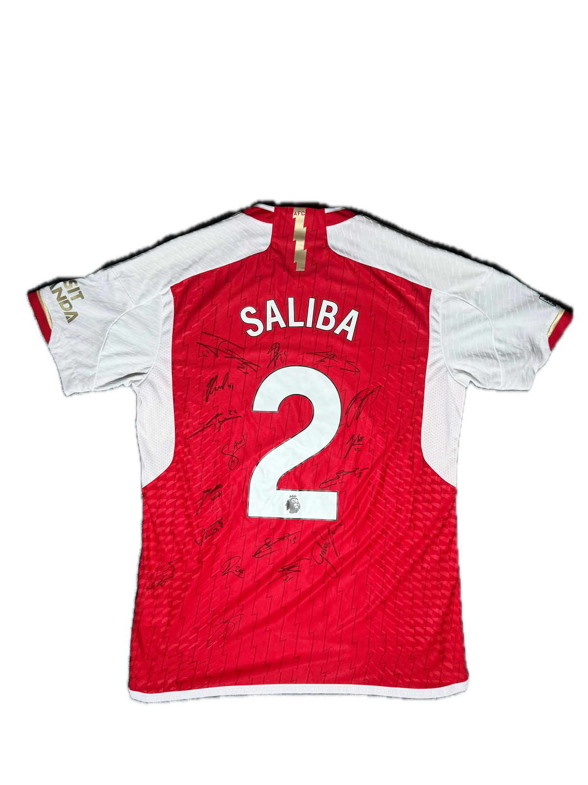 Maillot Arsenal 2023-24 SALIBA #2 - Signé par l'équipe