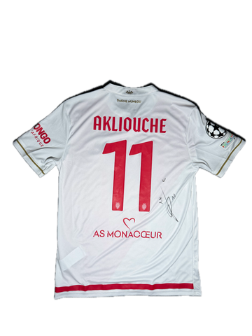 Maillot AS Monaco 2025-26 AKLIOUCHE #11 - Signé/Porté - PSG vs Monaco UCL